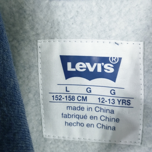 Levi's Full Zip Asymmetrical Jacket Blue Pockets Girls Large 12-13 years  NEW - Picture 4 of 11